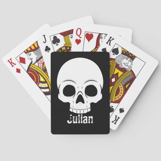Einfacher Halloween Skull Spookname Spielkarten (Rückseite)
