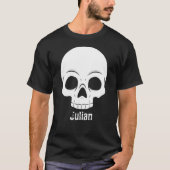 Einfacher Halloween Skull Spookname T-Shirt (Vorderseite)