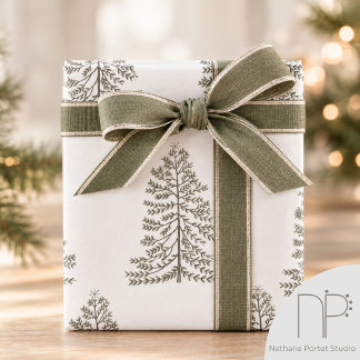 Einfacher handgezeichneter Weihnachtsbaum mit Ster Geschenkpapier