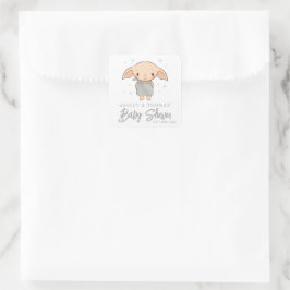 Einfacher Harry Potter - Dobby Baby Shower Quadratischer Aufkleber