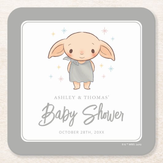 Einfacher Harry Potter - Dobby Baby Shower Rechteckiger Pappuntersetzer (Vorderseite)