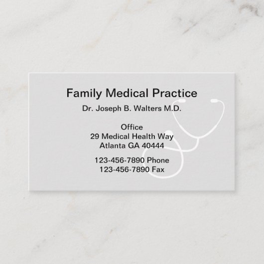 Einfacher Hausarzt Visitenkarte (Vorderseite)
