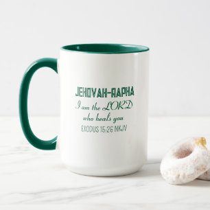 Einfacher Heilungsglaube Gottes Name Grün Minimali Tasse