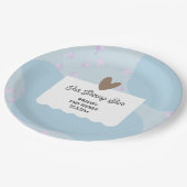 Einfacher hellblauer Shining Star | Babydusche Pappteller (Schrägansicht)