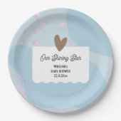 Einfacher hellblauer Shining Star | Babydusche Pappteller (Vorderseite)