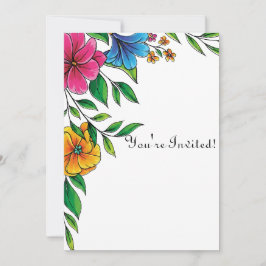 Einfacher Heller Blumen Frühling Sommer Hochzeit Q Einladung