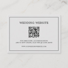 Einfacher heller grauer Monogramm-QR-Code elegante Begleitkarte