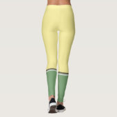 Einfacher hellgelber und sparagischer grüner Ton Leggings (Rückseite)