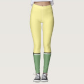 Einfacher hellgelber und sparagischer grüner Ton Leggings (Vorderseite)