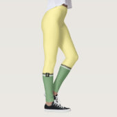 Einfacher hellgelber und sparagischer grüner Ton Leggings (Rechts)