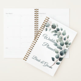 Einfacher Hochzeitsplaner mit Eukalyptus-Motiv Planer
