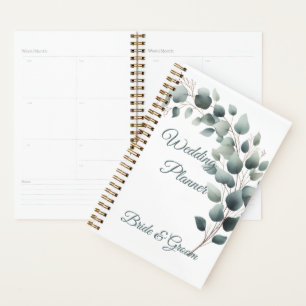Einfacher Hochzeitsplaner mit Eukalyptus-Motiv Planer