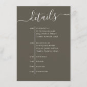 Einfacher Hochzeitzeitbericht - Brown QR-Code Begleitkarte (Vorderseite)