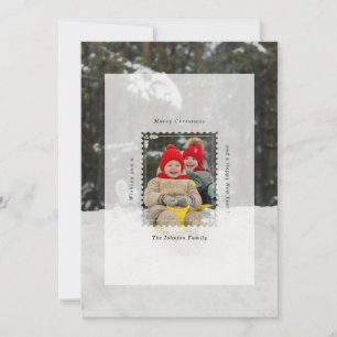 Einfacher Holly-Stempel Frohe Weihnachten Foto