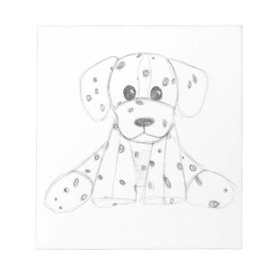 einfacher Hund doodle Kinder schwarz weiß Dalmatin Notizblock
