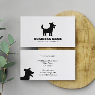 Einfacher Hund-Silhouette-Logoservice Visitenkarte