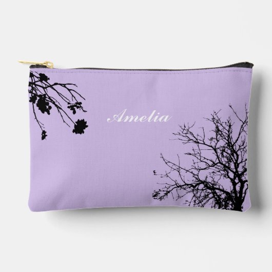 Einfacher individuelle Name lila Zubehörtasche (Vorderseite)