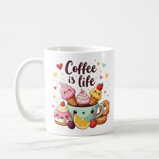 Einfacher Kaffee ist das Leben für Kinder Kaffeetasse (Links)