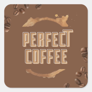 Einfacher Kaffeeliebhaber   Kaffee ist meine Liebe Quadratischer Aufkleber