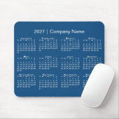 Einfacher Kalender 2027 Firmenname Blau Mousepad (Mit Mouse)