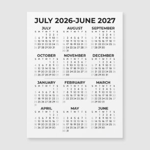 Einfacher Kalender-Magnet für das Schuljahr 2026-2 Magnetkarte
