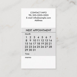 Einfacher Kalender Visitenkarte