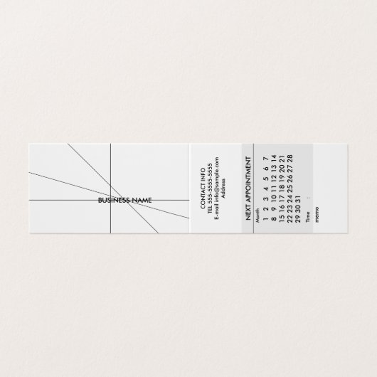 Einfacher Kalender Visitenkarten (Außenseite Aufgefaltet)