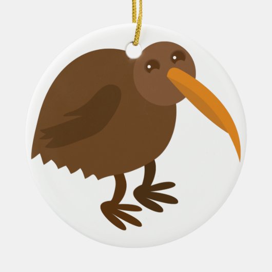 Einfacher KIWI Vogel Keramik Ornament (Vorne)