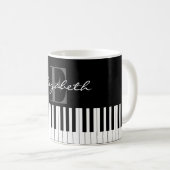 Einfacher Klavier-Monogramm-Entwurf Kaffeetasse (VorderseiteRechts)