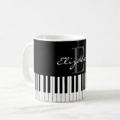 Einfacher Klavier-Monogramm-Entwurf Kaffeetasse (Vorderseite Links)