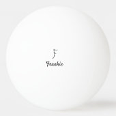 Einfacher kleiner schwarzer Monogramm-Buchstabe F  Tischtennisball (Rückseite)