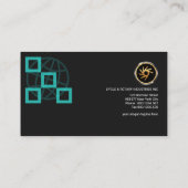 Einfacher kreativer cyan-blauer visitenkarte (Rückseite)