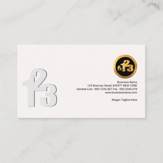 Einfacher kreativer moderner Zahl-Buchhalter Visitenkarte (Rückseite)