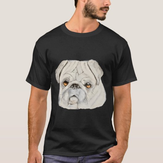 Einfacher Kristall-Mops T-Shirt (Vorderseite)