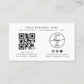 Einfacher Kundendank Retro Script Qr Code Visitenkarte (Rückseite)