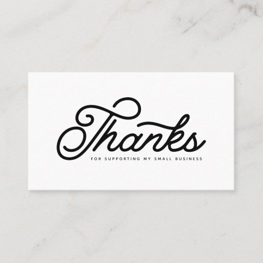 Einfacher Kundendank Retro Script Qr Code Visitenkarte (Vorderseite)