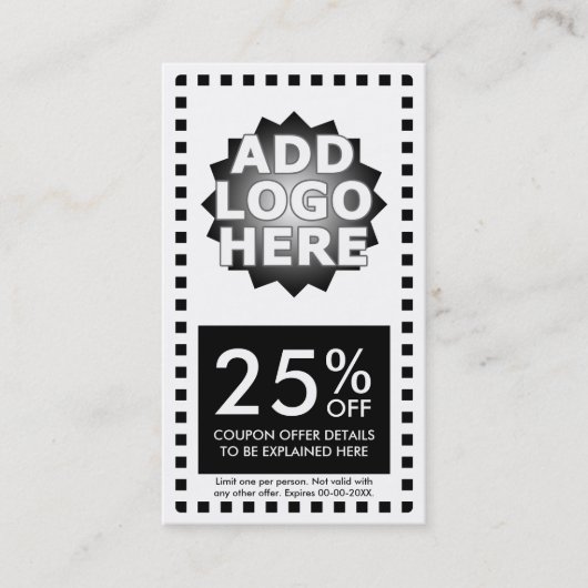 einfacher Kupon Rabattkarte (Vorderseite)