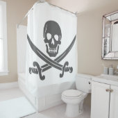 Einfacher lächelnder Piraten-Schädel mit Duschvorhang (Beispiel)
