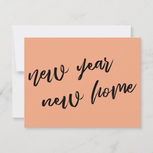 Einfacher Lachs Neujahr - Ankündigung neuer Zuhaus (Vorderseite)