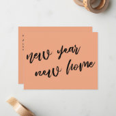 Einfacher Lachs Neujahr - Ankündigung neuer Zuhaus (Vorderseite/Rückseite Beispiel)