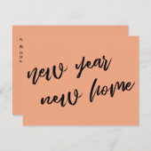 Einfacher Lachs Neujahr - Ankündigung neuer Zuhaus (Vorne/Hinten)