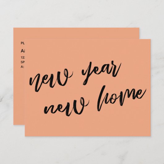 Einfacher Lachs Neujahr - Ankündigung neuer Zuhaus (Vorne/Hinten)