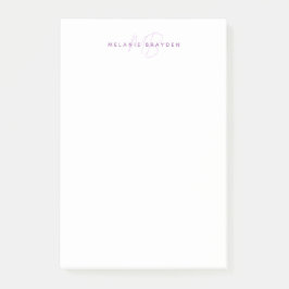 Einfacher Lavendel Minimalistischer Name für zwei  Post-it Klebezettel