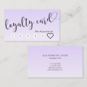 Einfacher Lavendel mit handgeschriebenen Skripten Treuekarte (Vorne/Hinten)