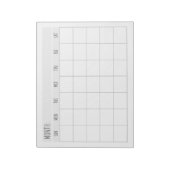 Einfacher leerer monatlicher Kalender-Gitter-Plane Notizblock (Rotiert)