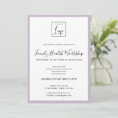 EINFACHER LILAC LAVENDER IHR LOGO-WORKSHOP-EREIGNI EINLADUNG (Stehend Vorderseite)