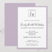 EINFACHER LILAC LAVENDER IHR LOGO-WORKSHOP-EREIGNI EINLADUNG (Vorne/Hinten)
