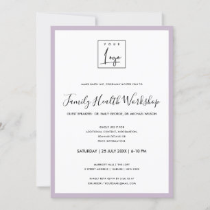 EINFACHER LILAC LAVENDER IHR LOGO-WORKSHOP-EREIGNI EINLADUNG