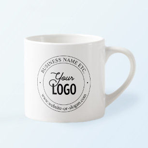 Einfacher Logo-Austausch & anpassbarer Text   Weiß Espressotasse