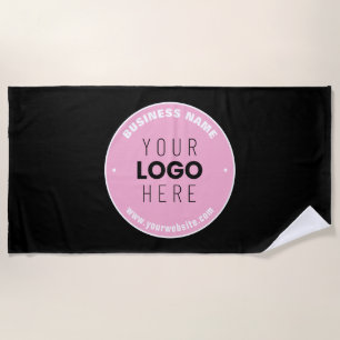 Einfacher Logo-Ersatz & bearbeitbarer Text Rosa/ Strandtuch